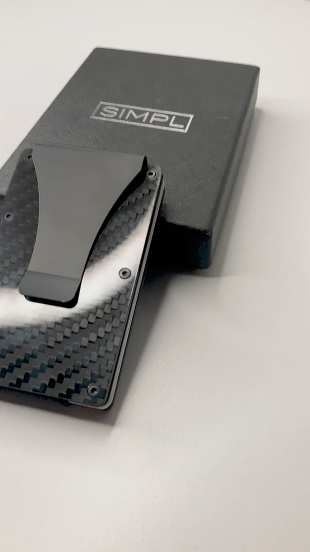 Carbon Fiber Ultra Light Expandable Money Clip RFID Blocking Wallet